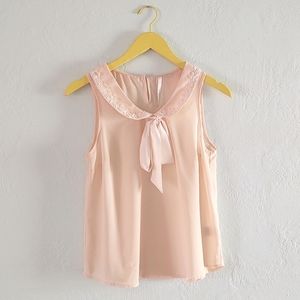 Cream Peter Pan Collar Blouse with Embroidery